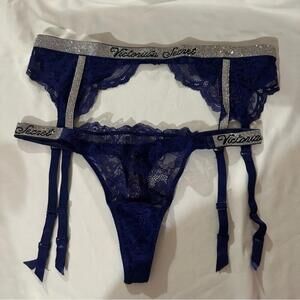 Victoria Secret Shine thong and garter set